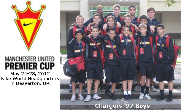 Chargers '97 Boys Compete at Manchester United Premier Cup